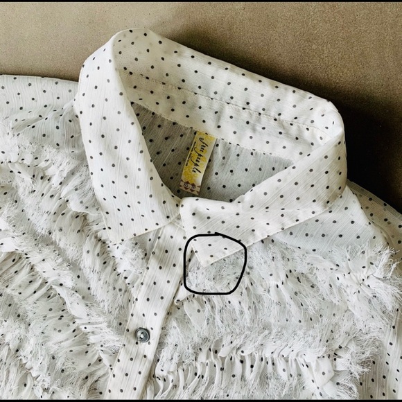 Free People - Polka Dot Fringe Button Down - XS - Picture 13 of 13